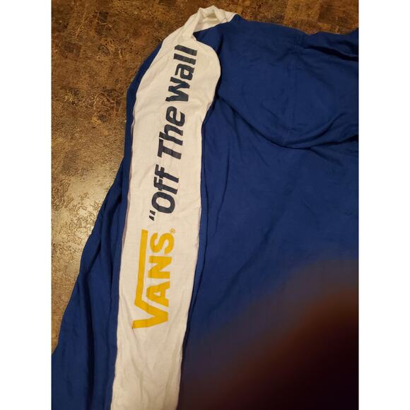 Vans Off The Wall Mens Hoodie Sz S Blue Long Sleeve Cotton Skateboarding - Picture 3 of 6